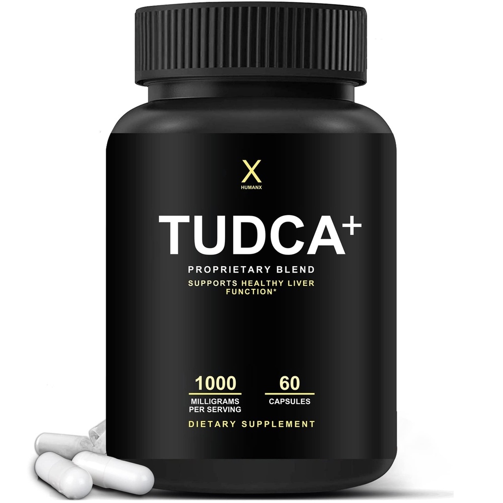HUMANX TUDCA+ 1000 mg Bile Salts Liver Support Supplement, Liver ve Gallbladder Cleanse Supplement - Vegan, GMO - ABD Swallow Capsules - Tauroursodeoxycholic Acid Supplements