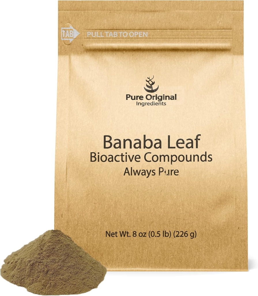 ΑΝΩΤΑΤΑ ΑΡΧΙΚΑ ΣΥΣΤΑΤΙΚΑ Banaba Leaf Powder (8 oz) Πάντα καθαρή, χωρίς πληρωτικά ή πρόσθετα, μη ΓΤΟ