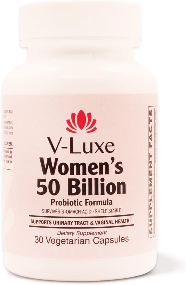 V-Luxe 50 Δισεκατομμύρια CFU Προβιοτικά για βακτηριακή κολπίτιδα, Λοιμώξεις μαγιάς, & UTIs Υποστηριγμένα από την Επιστήμη, Formulated for Women, Natural Remedy to Balance pH & Prevent Recurring Λοιμώξεις 