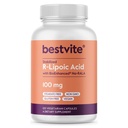 BESTVITE R-Lipoic Acid 100mg Σταθεροποιημένο με Bio-Enhanced® Na-RLA (120 κάψουλες χορτοφάγων) Χωρίς Stearates - No Flow Agents - Vegan - Non-GMO - Χωρίς γλουτένη