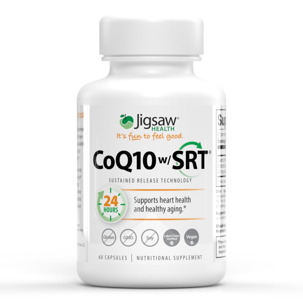 Jigsaw Health CoQ10 w/SRT | Kalp Sağlığı Desteği | Sustained Release Technology | 60 Capsules