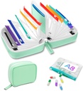 A8 Su Pill Organizer Set, Yedi Gün boyunca iki kez Büyük Pill Organizer, 14 Renkli Kodlu Pouches ile Pill Storage, Reusable Travel Medicine Organizer