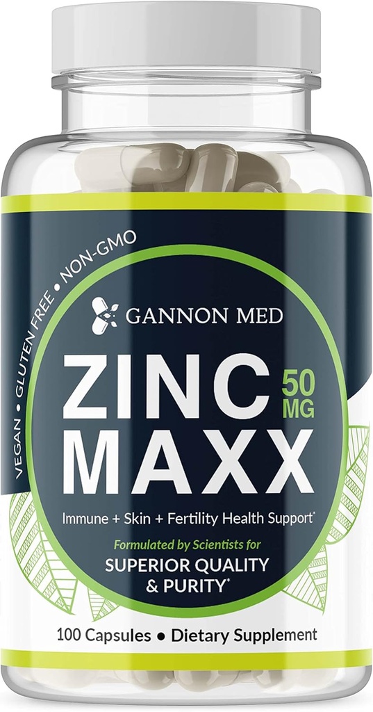 Çinko Maxx 100 Capsules, çinko Gluconate Immune ATM for Reproductive Health, Skin Care, & Immune ATM - 3+ Moon Supply | High Potency Immune Support Supplement for Men & Women