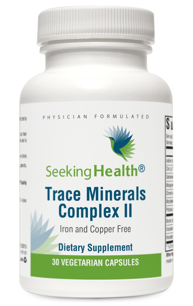 Seeking Health Trace Minerals Kompleksi II - Immune Health & Brain Health Supplement with çinko & Selenium - Copper- and Iron-Free Formula - Energy, Skin & Hair Support Supplement - 30 Capsules