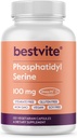 BESTVITE Phosphatidylserine 100 mg per Capsule (120 Vejetaryen Capsules) Sharp-PS® Green - Patentli ve Klinik Olarak Test Edildi - Stearate Free - Soy Free - Gluten Free - Vegan - Non GMO