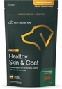 Vetri Science Health Skin & Coat Chews, Derma Strength Omega-3 Salmon Oil Supplement for Dogs, Omega Skin and Coat Chews, Skin Health, Coat growth, Fish Oil and Vitamin E, Veggie, 70 Count