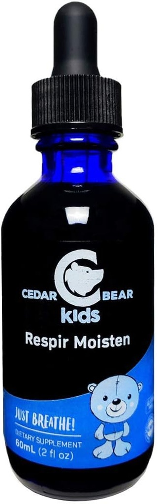 Cedar Bear Respir Moisten for Kids a Liquid Herbal Supplement That Moisturizes and Soothes Irritated Respiratory Tissues and Relieves Occasional Kuru Cough 2 Fl Oz