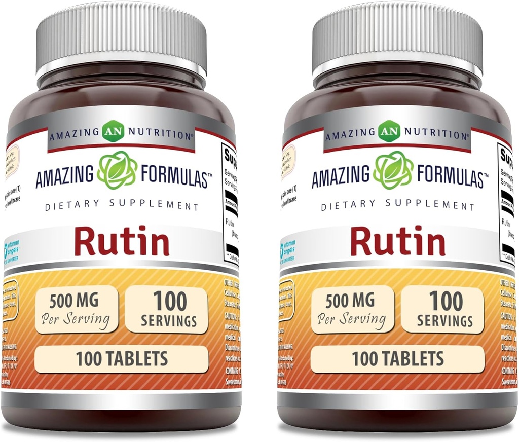Amazing Formulas rutin Tamam | 500 Mg | Tabletler | Non-GMO | Gluten Free | Made in USA (2 Pack | 100 Count)