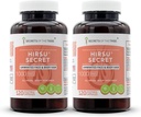 Hirsu Secret 120 Capsules(2), 1000 mg, Saw Palmetto, Black Cohosh, Vitex, Spearmint, Lavender, Green Tea. Unwanted Face & Body Hair (2x120 Capsules)