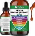 Zinc Quercetin Vitamin C D3 Liquid Immune Support with Organic Echinacea Elderberry, Immune Defense Drops Supplement for Adults- Vegan, Non-GMO, Gluten Free, 1 Fl Oz