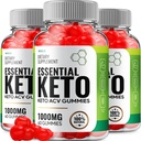 (3 Pack) Essential Keto ACV Gummies - Gelişmiş Formula Essential Keto + ACV Kilo Yönetimi Gummies Apple Cider Vinegar Keto Diyeter Supplement Yorumlar B12 B6 (180 Gummies)