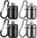 Hicarer 4 Pack Ear Plug Makeing Case Portable Pill Holder Case Su Metal Küçük Pill Konteyner Kulakları ve Madde Sahibi (Black, Gray)