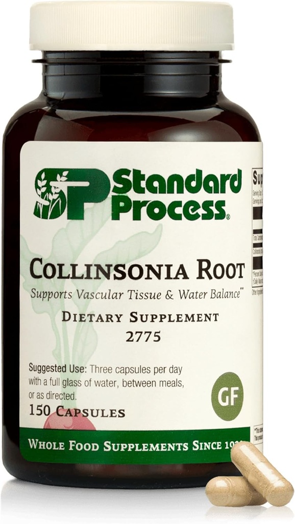 Standard Process Collinsonia Root - Υγιής Αγγειοσωλήνας συμπλήρωμα υποστήριξης ιστού - Συμπληρώματα για την υγεία της ουροδόχου κύστης και των νεφρών με ρίζα Collinsonia - Συμπλήρωμα για το Aid Digestive Health - 150 κάψουλες