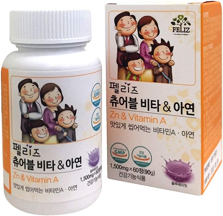 [Eugene Biotech] Feliz Chewable Vita A & Zn 90g (100mg X 60 μασώμενα δισκία)
