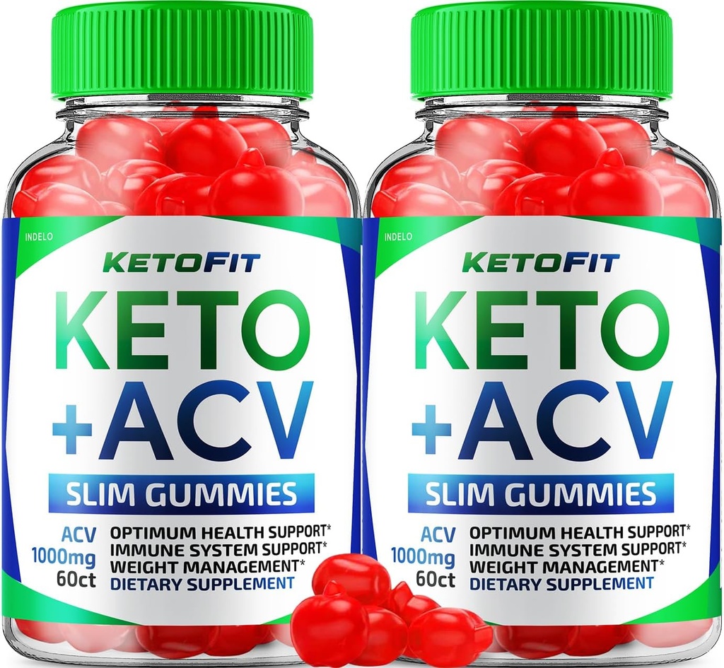 (2 Pack) Keto ACV Gummies Advanced 1000 mg, KetoFit Keto + ACV Kilo Yönetimi Gummies Apple Cider Vinegar Keto Fit Diyetary Supplement Chem Keto Gummies B12 B6 (120 Gummies)