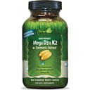 Irwin Naturals Υψηλή ισχύς Mega D3 & K2 + εκχύλισμα κουρκουμά - 60 υγρά Softgels - υγιή οστά & ανοσοποιητική λειτουργία