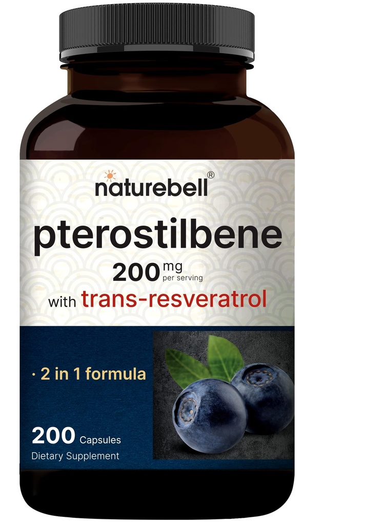 Pterostilbene με 98% Trans-Reεσβερατρόλη, 200mg ανά υπηρεσία, 200 κάψουλες 