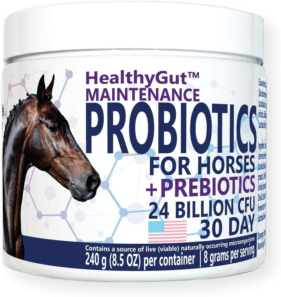 HealthyGutTM Probiotics for Horses Dietary Supplement, All-Natural Digestive System Maintenance Formula (30 ημέρες)