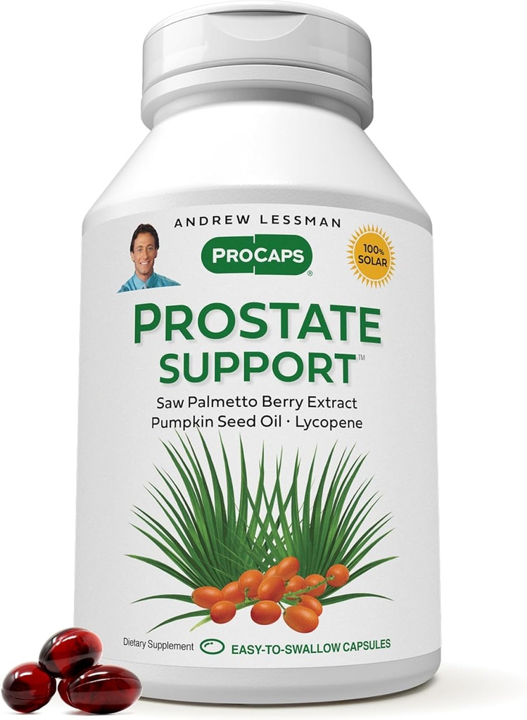 ANDREW LESSMAN Prostate συμπλήρωμα υποστήριξης για την υγεία των ανδρών, 30 Softgels, Δεν Πρόσθετα - Saw Palmetto για τους άνδρες, Pumpkin Speed Oil, Lycopee, Omega-3 για την υγεία του προστάτη, ουρητήριο, λειτουργία Bladder