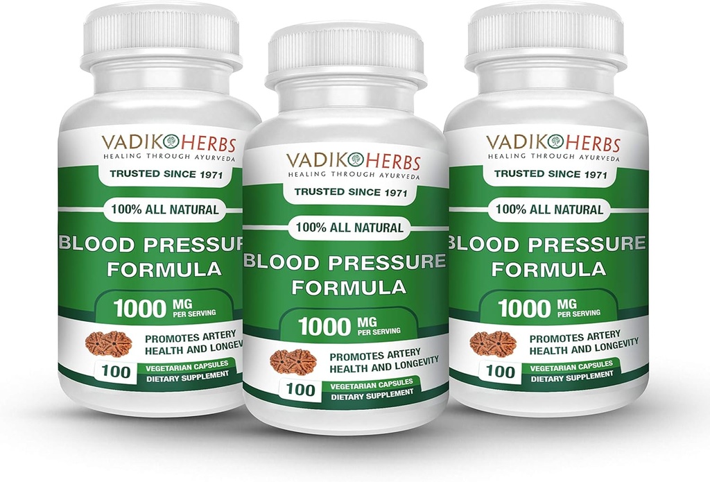 Vadik Herbs Φόρμουλα πίεσης αίματος Κλινικά σχεδιασμένο με Pure Ayurvedic Herbs 