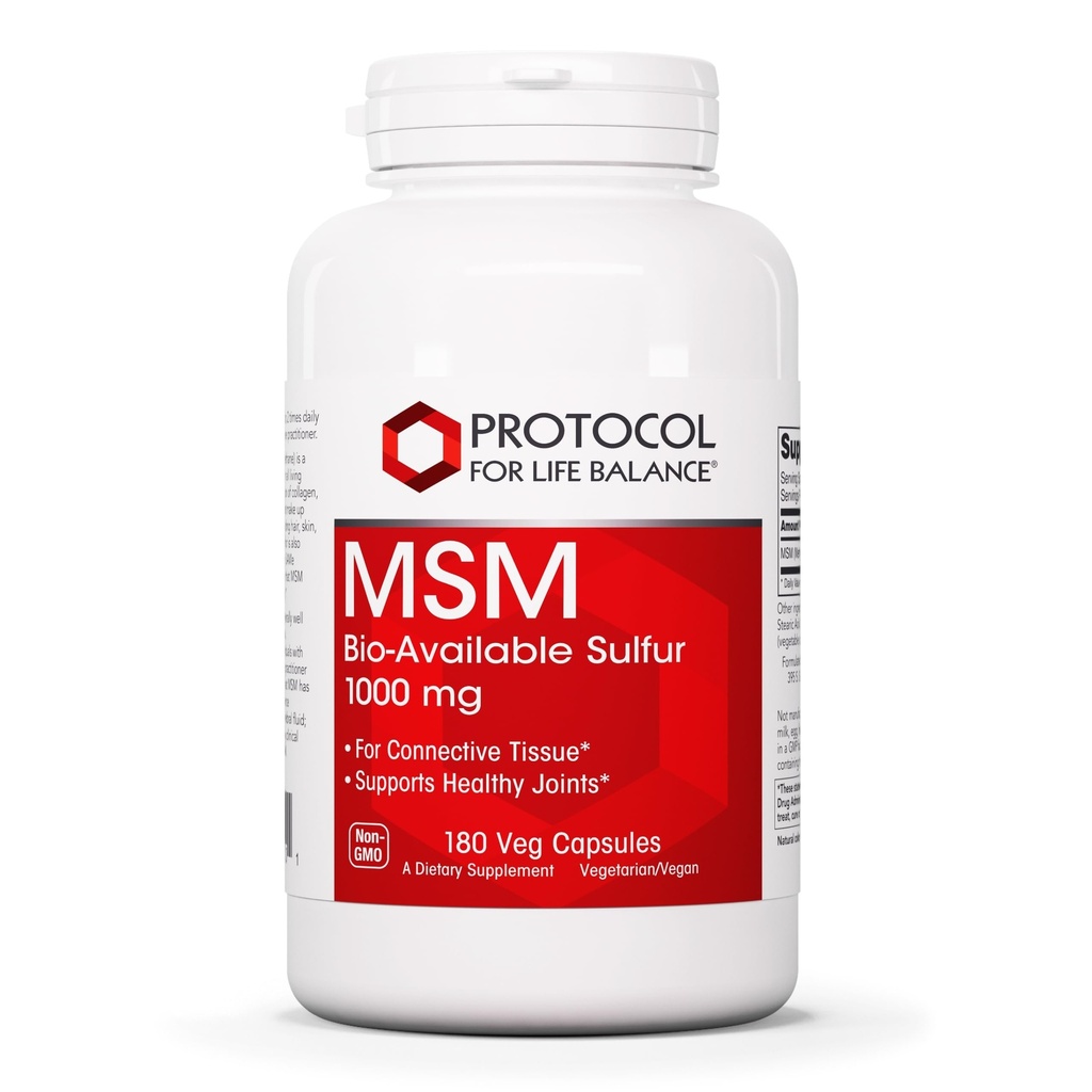 MSM Bio kullanılabilir Sulfur - 1.000 mg - Ortak Sağlık ve Sağlıklı Saç, Skin & Nails* - Vegan & Non-GMO - 180 Veg Capsules