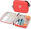 Fukumi Hard Travel Case for Asthma Inhaler, Inhaler Spacer Case for Kids and Yetişkinler, Maskeler, Asthma Aksesuarlar Case with Me Pocket for Medicine and Other Aksesuarları, Red (Case Only)
