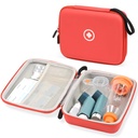 Fukumi Hard Travel Case for Asthma Inhaler, Inhaler Spacer Case for Kids and Yetişkinler, Maskeler, Asthma Aksesuarlar Case with Me Pocket for Medicine and Other Aksesuarları, Red (Case Only)
