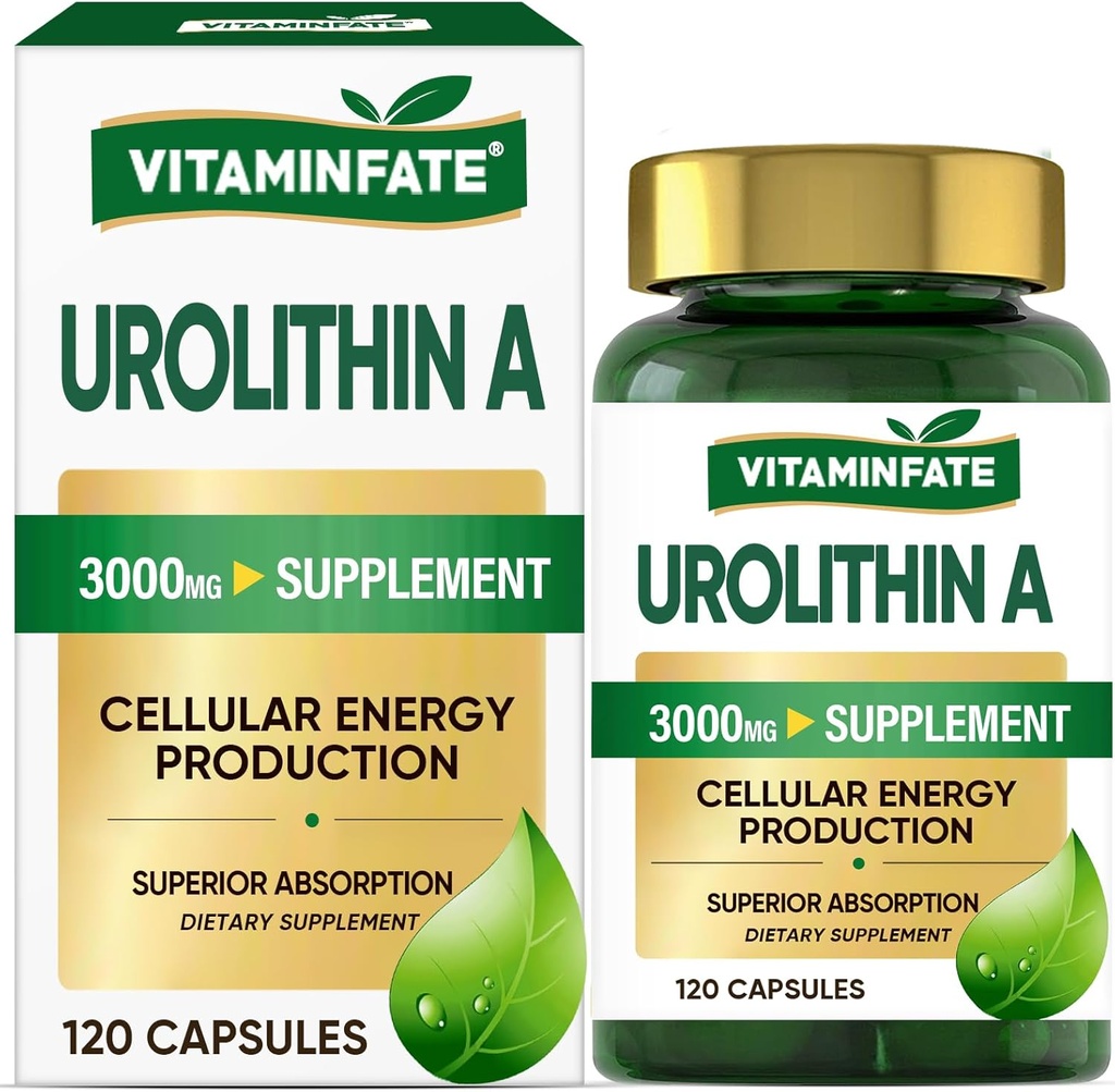 3000 MG Urolithin A Supplement - 120 Capsules Antioksi, Geliştirilen Sağlıklı Ağlama, Mitochondrial, Men & Women için Hücre Onarımı