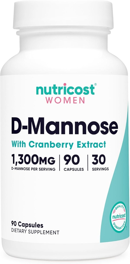 Nutricost D-Mannose with Cranberry Extract for Women 1300 mg 90 Capsules