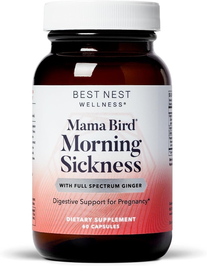 En İyi Nest Wellness Mama Bird Morning Hastalığı - Insanlığa Karşı Gerçek Supplement Formula Aids - Ginger Extract & Root Toz ile Tamam - 60 Capsules