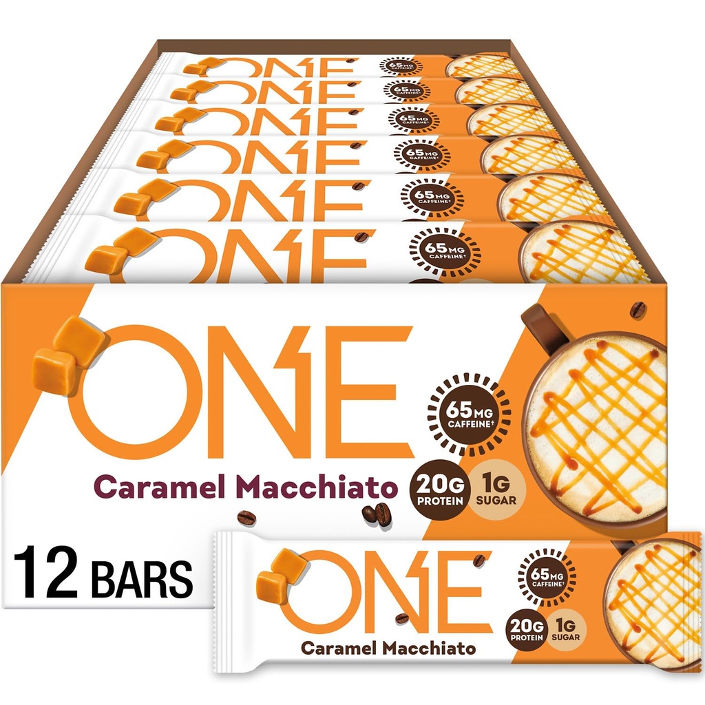 BİR Kahve Dükkanı Caffeinated Protein Bars, Caramel Macchiato, Gluten Free with 20g protein and 65mg of Caffeine Energy, Pantry Staples, 2.12 oz (12 Count), Ambalaj Vary Macchiato, Gluten Free with 20g Protein and 65mg of Caffeine Energy, Pantry Staples, 2.12 oz (12 Count), Ambalaj Vary