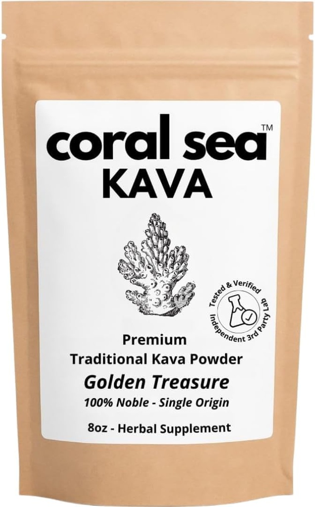 Kava Toz Noble Kava Root Drink Vanuatu Geleneksel Grind Çay Dengeli Güçlü Doğal Bitter Flavor Altın Hazine 8oz