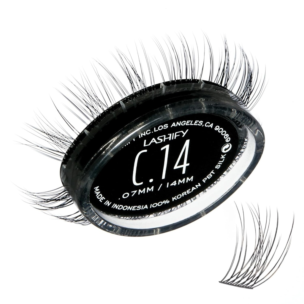 Lashify Curl 14mm Gossamer DIY Επεκτάσεις βλεφαρίδων Refill, Μαύρο, Easy False Βλεφαρίδες για μια φυσική εμφάνιση