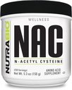 NutraBio N-Acetyl Cysteine συμπλήρωμα (NAC) - 150 γραμμάρια σκόνη, 600mg σερβιρίσματος - Ισχυρό Αντιοξειδωτικό - Ανοσοποιητική υποστήριξη - Χωρίς πληρωτικά - Μη ΓΤΟ - Χωρίς γλουτένη