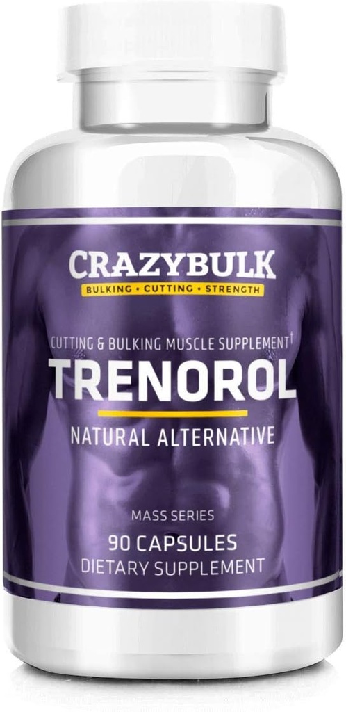Trenorol Φυσικό συμπλήρωμα Bodybuilding για Μάζα Μύες Κερδίζει, Κοπή και χύτευση Φάσεις, Δύναμη και Κατάσταση (90 Κάψουλες)