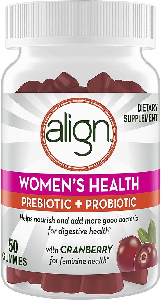 Align Women's Prebiyotik Probiyotik Supplement Gummies, Cranberry 50 Ct