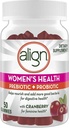 Align Women's Prebiyotik Probiyotik Supplement Gummies, Cranberry 50 Ct