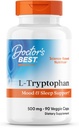 Doctor's Best L-Tryptophan , Helps Sleep , Healthy Mood & Behavior , Non-GMO , Vegan , Gluten & Soy Free , Veggie Caps , Προωθεί Normal , Healthy Restful Sleep , 90 Count