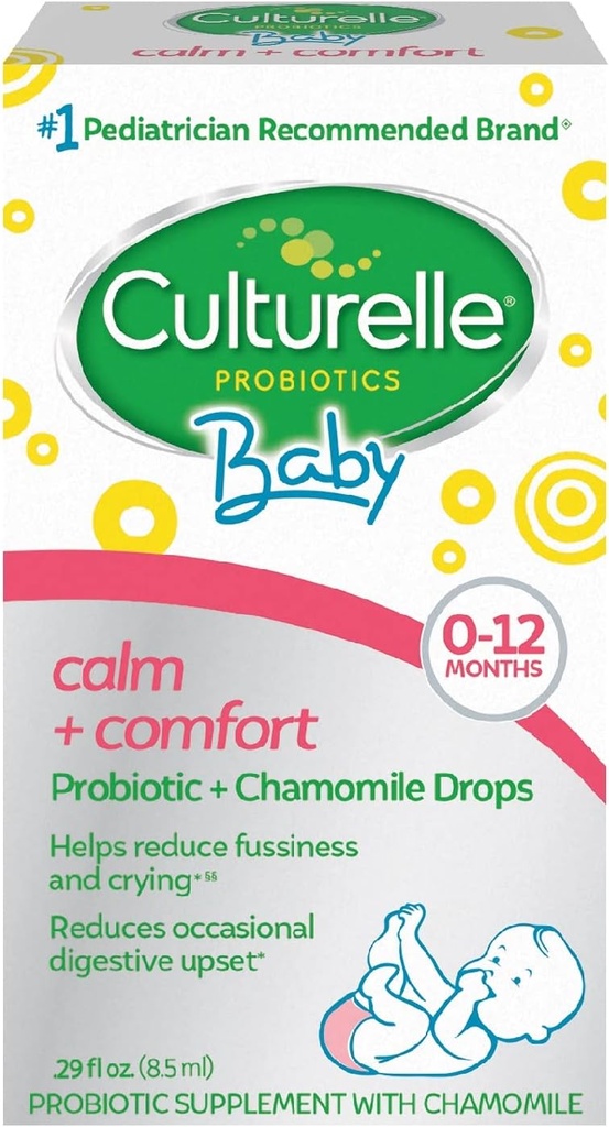 Culturelle Baby Calm + Comfort Probiotics + Chamomile Drops | Helps Reduce Occasional Infant Digestive Upset, 0.29 fl. oz. Drops