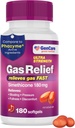 GenCare - Ultra Strength Simethicone Gas Relief 180 mg (180 Softgels) | Anti Flatulence, Bloating Aid, Stomach Discomfort ve Gaz Baskı Reliever Pills | Relieves Gas Fast | Generic Phazym
