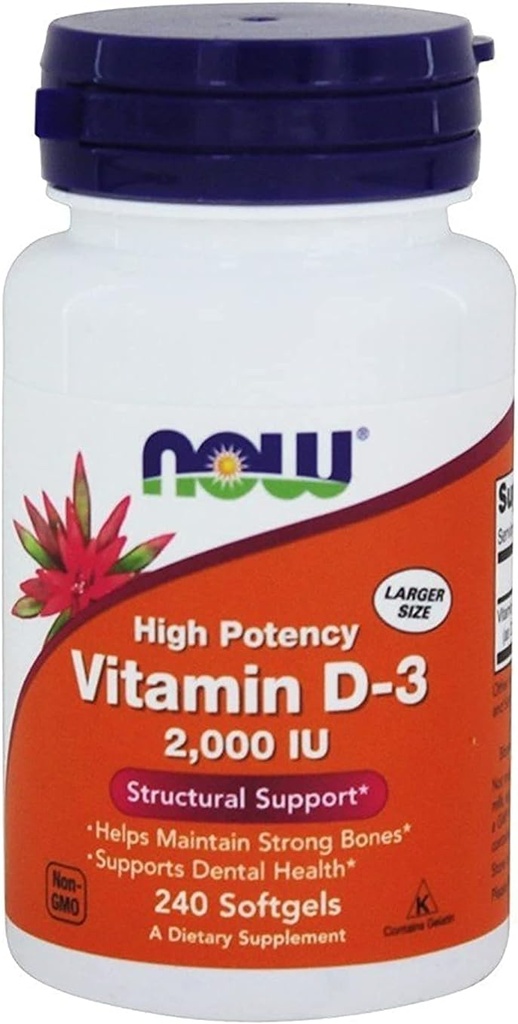 Şimdi Gıdalar, (2 Pack) D-3 Yüksek Potency, 2,000 IU, 240 Softgels