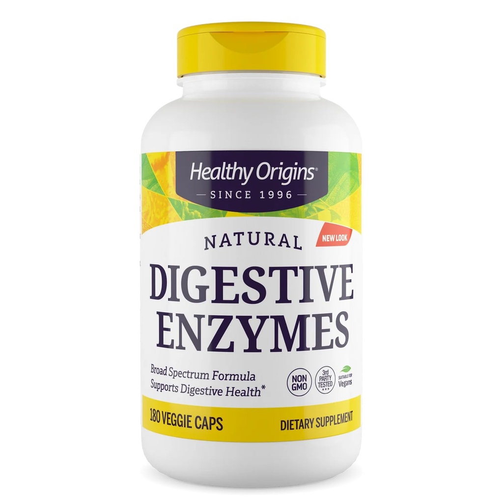 Sağlıklı Origins Digestive Enzymes (Broad Spectrum, Non-GMO, Gluten Free, Digestive Support), 180 Veggie Caps