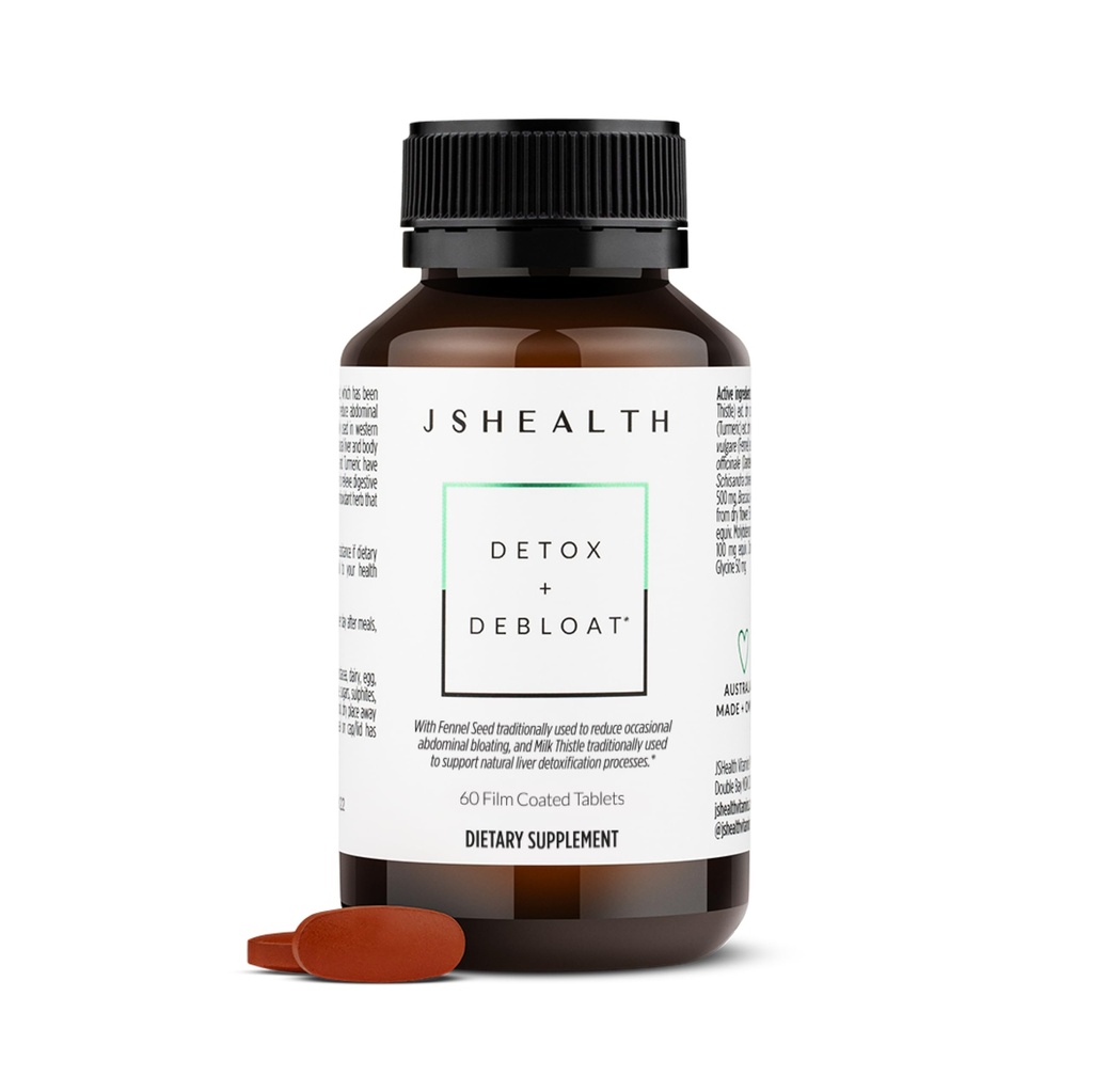 JSHealth Vitamins Detox ve Debloat Liver Health Formula | Liver Detox Pills | Butle, Turmeric, Fennel | Liver Cleanse Supplement (60 Tablet)