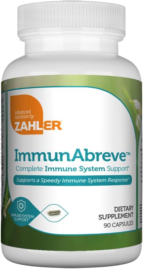 Zahler ImmunAbreve, Güçlü Immune System Support, Contains Vitamin C Pantothenic Acid Echinacea ve More, Sertifikalı Kosher (90 Capsules)
