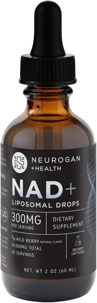 Nörogan NAD+ Liposomal Drops - 300mg Per Hizmet, 18,000 mg Toplam - Sıvı Durak Tamamlar - Hücreler & Immune Support NAD Supplement - Nicotinamid Adenine Dinüot for Women & Men