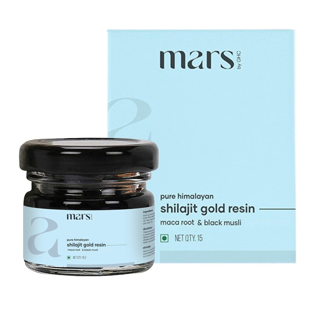 Mars Saf Himalaya Shilajit Gold (Resin) | Premium Organik Shilajit High-Altitude Himalayalar | Doğal Enerji, Güçlü ve Stamina ATM | Genel Olarak Yapılışı -15 g (Pazar 1)