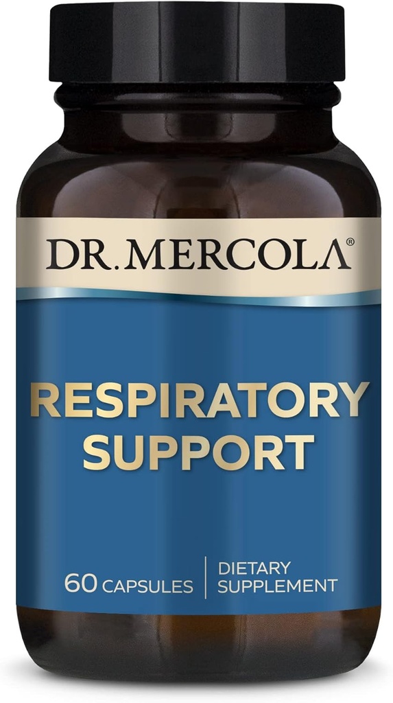 Dr. Mercola Respiratory Support Diyetary Supplement, 30 Hizmet (60 Capsules), Antioksi & Immune Support, Non GMO, Soy Free, Gluten Free