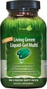 Irwin Naturals Men's Living Green Liquid-Gel Multi - 90 Liquid Softgels - 70 Essential Nutrients, Full-Spectrum Vitaminleri, Tümgılar - Hedeflenen Adrenal & Beyin Desteği - 30 Toplam Hizmetler