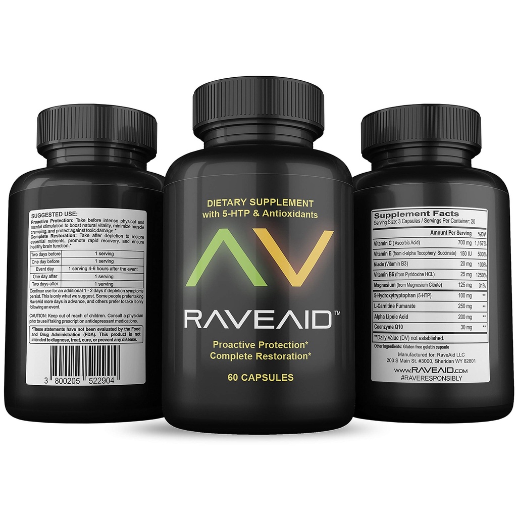 2011 yılından bu yana güvenildi - Comedowns, Cut Jaw Clenching, Neurotoxicity Protection | Parti & Rave Recovery Cure & Supplement (60 Capsules)