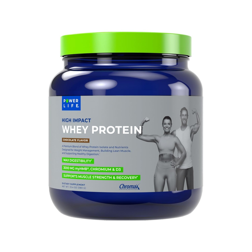POWERLIFE υψηλής επίπτωσης χόρτο Fed πρωτεΐνη Whey με 3000 MG του HMB, χωρίς ζάχαρη Προστέθηκε, μη GMO, ορμονών και αντιβιοτικών δωρεάν, 15 σέρβις (Chocolate - Νέα Φόρμουλα)